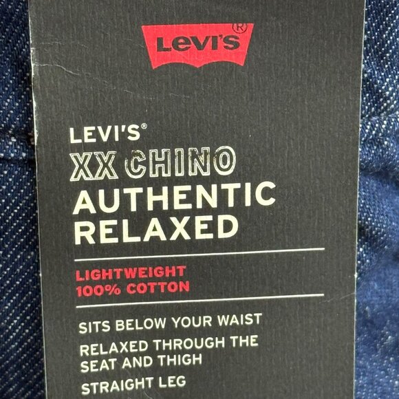 Levi's Mens XX Chino Relaxed Straight Leg Lightweight Blue Denim Pants 34x34 NWT - Picture 5 of 11